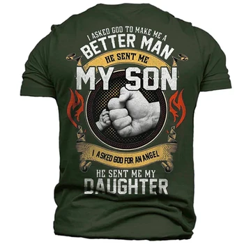 Мужская винтажная футболка с алфавитным принтом, индивидуальность, кулак, родитель-ребенок, графика, летняя уличная мода, одежда оверсайз с коротким рукавом