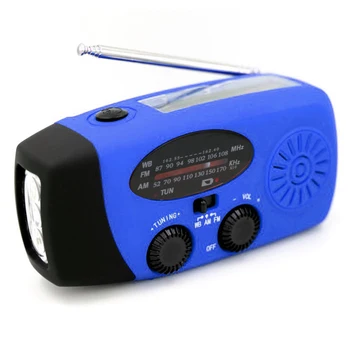Многофункциональное Радио С Ручной Рукояткой, Солнечная Зарядка через USB, FM AM, WB, NOAA, Погодное Радио