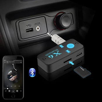 Bluetooth-Совместимый Адаптер 5.0 X6 USB Беспроводной Приемник Музыкальный Аудио для ПК ТВ Автомобиля Громкой связи 3,5 мм AUX Adaptador