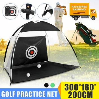 Сетка для игры в гольф в помещении и на открытом воздухе длиной 2-3 м, клетка для игры в гольф, Садовая палатка для тренировок на лугу, оборудование для тренировок в гольф, зеленый/черный