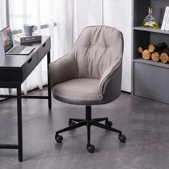 Вращающиеся офисные стулья Nordic Lift, кабинет, Домашняя Удобная спинка, Компьютерное кресло, спальня, простой подлокотник для отдыха, рабочее кресло