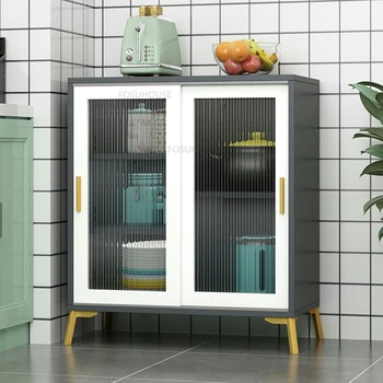 Современный кухонный шкаф из стекла на деревянной основе для домашней мебели, Кухонные шкафы с раздвижными дверцами, Кухонный шкаф для хранения