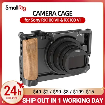 Клетка SmallRig для камер Sony RX100 VII и RX100 VI с Деревянной Боковой ручкой Для крепления холодного Башмака для Микрофона Варианты DIY 2434