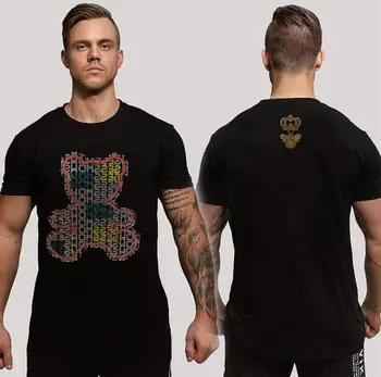 Мужская дизайнерская футболка со стразами, мужские повседневные однотонные топы модного бренда