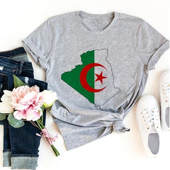 Алжир футболки женские забавные комиксы футболка для девочек одежда с комиксами