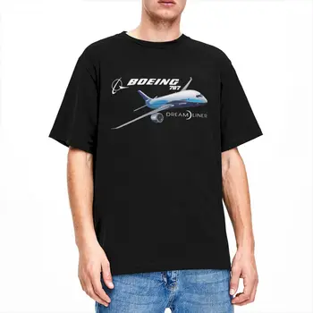 Мужчины Женщины Boeing 787 Dreamliner Рубашка Мерч Самолет Хлопчатобумажные Топы Винтажная Футболка С Коротким Рукавом И Круглым вырезом Идея Подарка Футболка