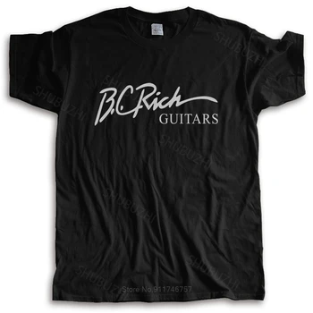 BC RICH GUITARS Черная футболка Хлопковая летняя модная футболка мужские хлопковые топы евро размер подарки для мальчиков унисекс футболка евро размер