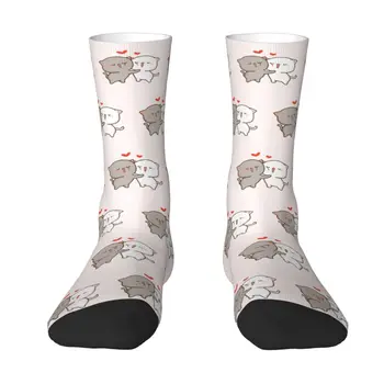 Кавайные носки Mochi Cat Peach и Goma Hug для мужчин и женщин, носки для экипажа, унисекс, забавные носки с 3D-печатью