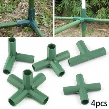 4шт Пластиковые Соединения для тента для садовых растений Разъем для соединения труб 16 мм Каркасный кронштейн для теплицы