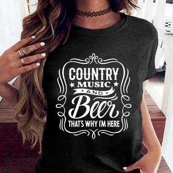 Забавные футболки с музыкой кантри и пивом, футболки с музыкой кантри, пивные футболки, модные летние футболки для мужчин и женщин
