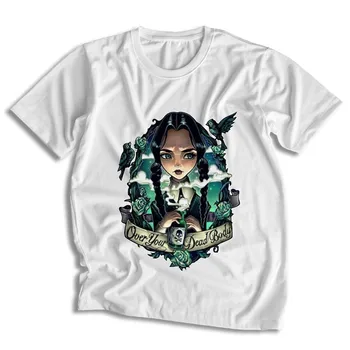 Женские футболки Wednesday Addams в стиле ретро, футболка с коротким рукавом 