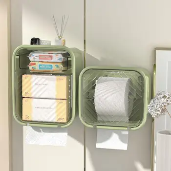 Прозрачная коробка для салфеток, без перфорации, Настенное Пластиковое бумажное полотенце, Салфетка, Коробка для хранения мелочей, Органайзер для принадлежностей для ванной комнаты