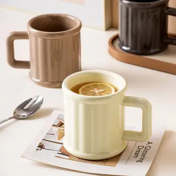 Кружка высокой емкости, термостойкая, Ins Высококачественная керамическая Домашняя офисная чашка для девочек, чашки для питья Simple