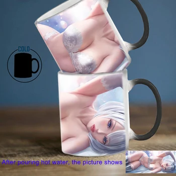 Креативная Кружка для изменения цвета Hot Beauty BSKT-169 Custom Cup Забавные Кофейные чашки Термочувствительные Кружки Сублимационные Стаканы Посуда для напитков