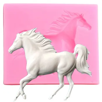 Силиконовая форма в виде 3D лошади, форма для помадки из полимерной глины, инструменты для украшения торта своими руками, формы для выпечки конфет и шоколада.