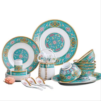 Кухонная посуда наборы посуды для миски и тарелки комбинированные керамические в европейском стиле легкие
