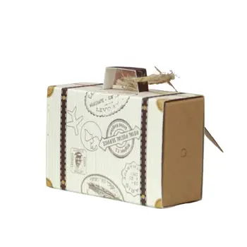 20шт Дорожный чемодан Коробка конфет Подарочные коробки из крафт-бумаги для украшений на свадьбу, день рождения и рождественскую вечеринку
