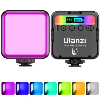 Ulanzi VL49 Mini RGB Video Light Освещение для фотосъемки 2000 мАч RGB LED Подсветка видеокамеры Vlog Заполняющий свет Живой свет