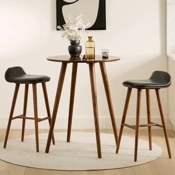 Европейские барные стулья из массива дерева, кухонная мебель, современный минималистичный Высокий барный стул, Изготовленный на Заказ стул со спинкой, Высокий табурет, барная мебель