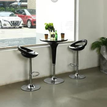 Эргономичные обтекаемые кухонные островные стулья, комплект из 2 барных стульев из АБС-пластика с подставкой для ног, хромированное основание для