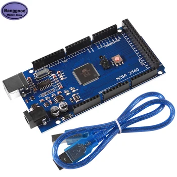 MEGA2560 MEGA 2560 R3 (ATmega2560-16AU CH340G) Плата разработки AVR, Совместимая с Картой Микроконтроллера с USB-кабелем для Arduino
