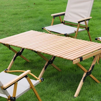  Складной деревянный Портативный Уличный Складной стол для пикника в помещении, рулет для торта, деревянный стол в сумке для пикника в кемпинге