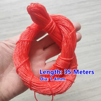 красный нейлоновый шнурок длиной 35 м для крепления сетки для цыплят, веревка для теплицы, садоводства, рыбалки, сетка для клетки для креветок, веревка