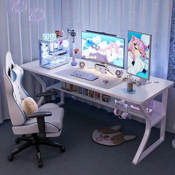Официальный белый стол Aoliviya для киберспорта, Компьютерный стол, Настольный стол для домашнего офиса и Набор стульев, Простой стол для спальни, письменный стол для учебы
